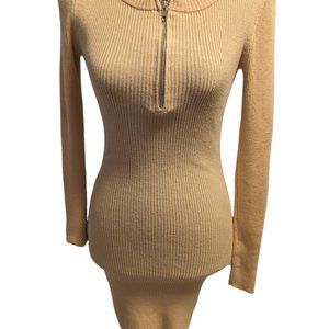 Forever 21 Beige Ribbed Bodycon Dress  Size: S